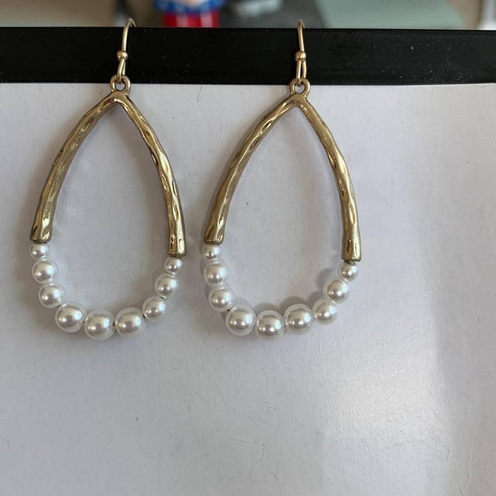 Kismet Gold Tears Dripping of Pearls Earrings